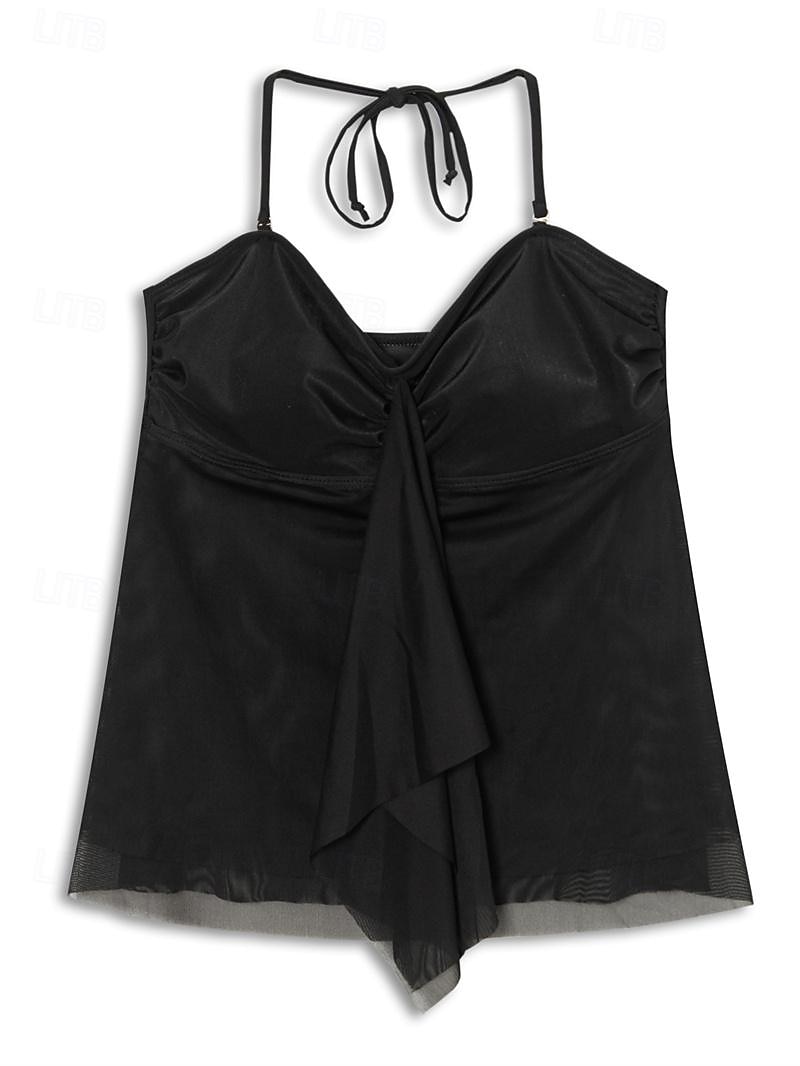 Per donna Normale Costumi da bagno Tankini 2 pezzi Costume da bagno 2 pezzi Costumi da bagno modesti A fascia Senza bretelline Festività Abbigliamento mare Tinta unica Con bretelline Senza maniche del 2025 a $27.99 –P14