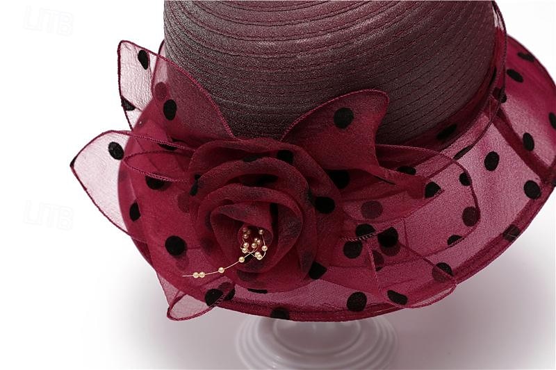 Elegáns Retró Rockabilly Halászsapka Elragadó ember Szalma napkalap Pöttyös Pöttyös Jelmez Női Tengerpart Parti Alkalmi / Napi Felnőttek Kalap 2026 - $20.99 –P10