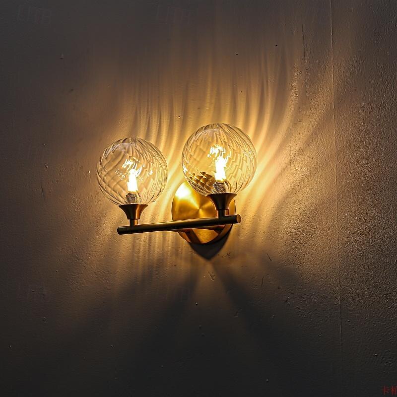 lampada da toeletta per interni 1/2/3/4 luce lampada da toeletta per bagno, lampade da bagno su specchio lampada da bagno dorata con paralume in vetro trasparente del 2025 a $210.89 –P6