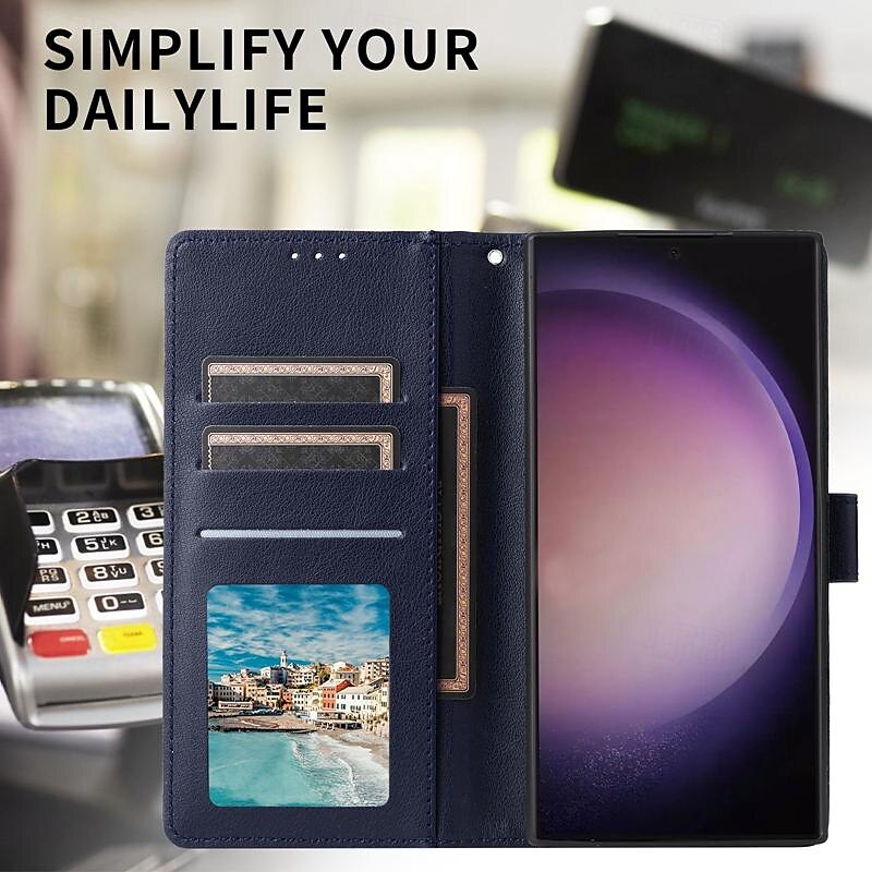 Phone Case For Samsung Galaxy S25 Ultra S24 S23 S22 S21 Ultra Plus A54 A34 A14 Note 20 10 Wallet Case with Wrist Strap Kickstand Card Slot Retro TPU PU Leather 2025 - $12.99 –P3