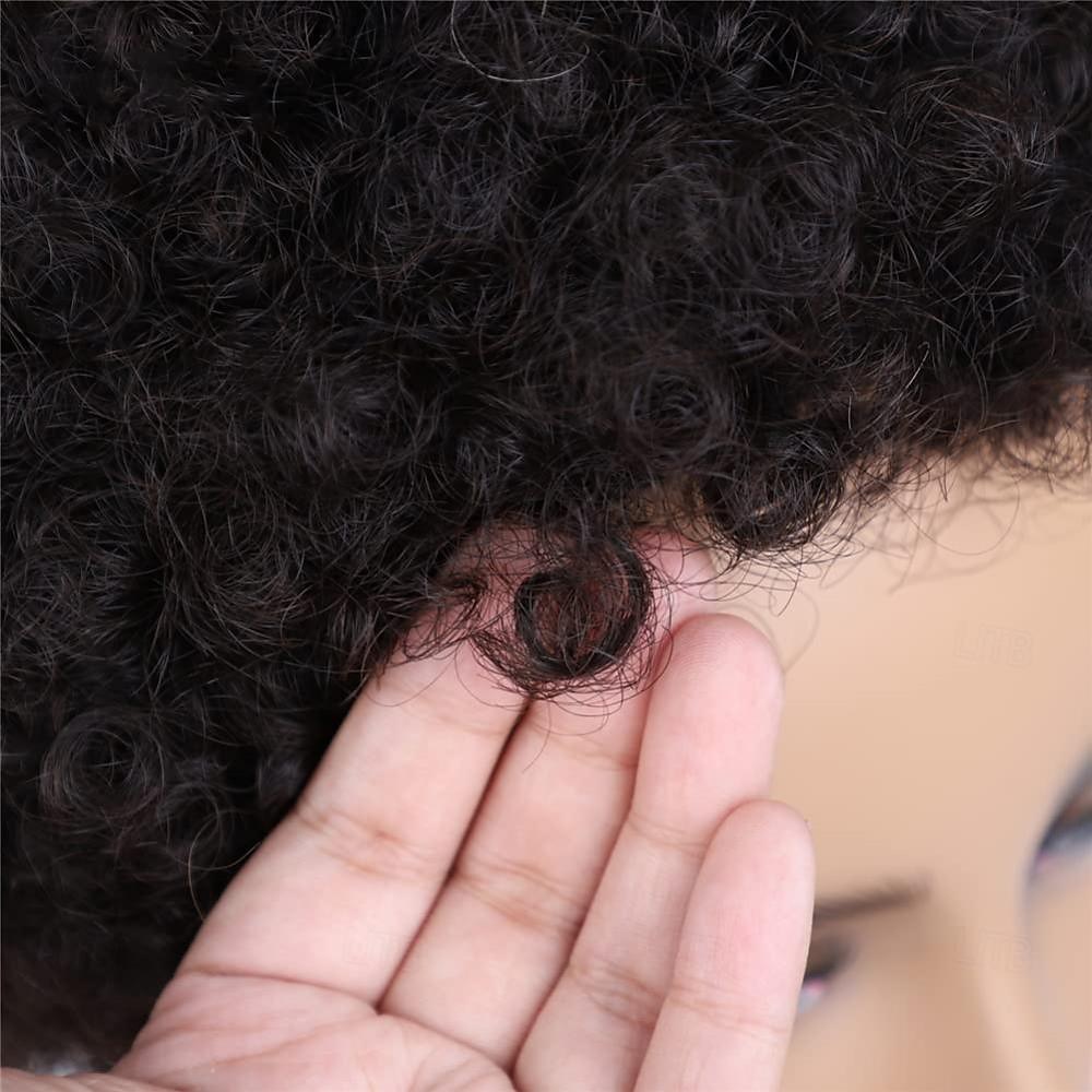 capelli umani ricci afro crespi parrucche corte per le donne parrucca piena e soffice fatta a macchina capelli umani taglio pixie parrucca sostitutiva dei capelli senza colla dall'aspetto naturale del 2025 a $46.99 –P4