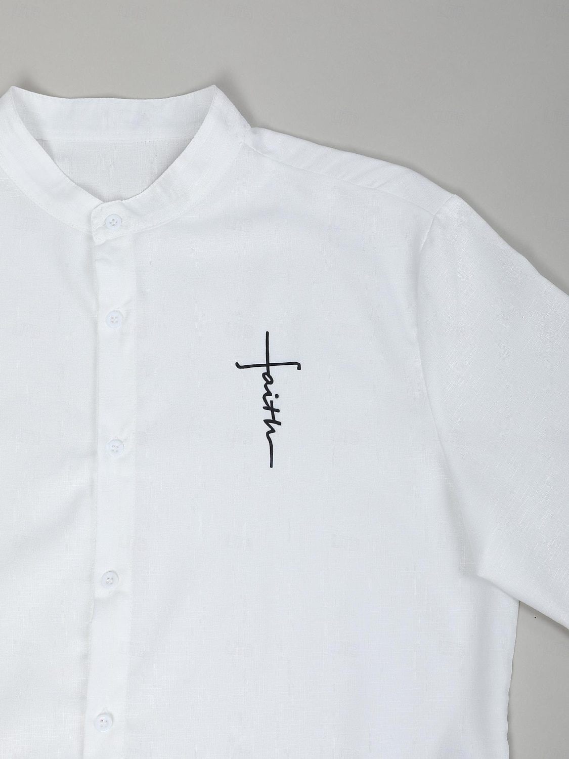 Voor heren Bedrukte overhemden Geloof Straat Draag naar het werk Wit Blozend Roze blauw Lange mouw Opstaande boord Lente zomer Kleding Afdrukken 2025 - $25.99 –P6