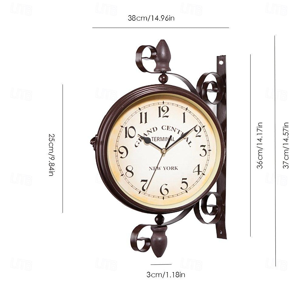 orologio da parete in stile antico retrò orologio da parete da giardino orologio da stazione a doppia faccia, metallo muto, per cucina ufficio orologio scolastico da 8 pollici del 2025 a $75.99 –P6