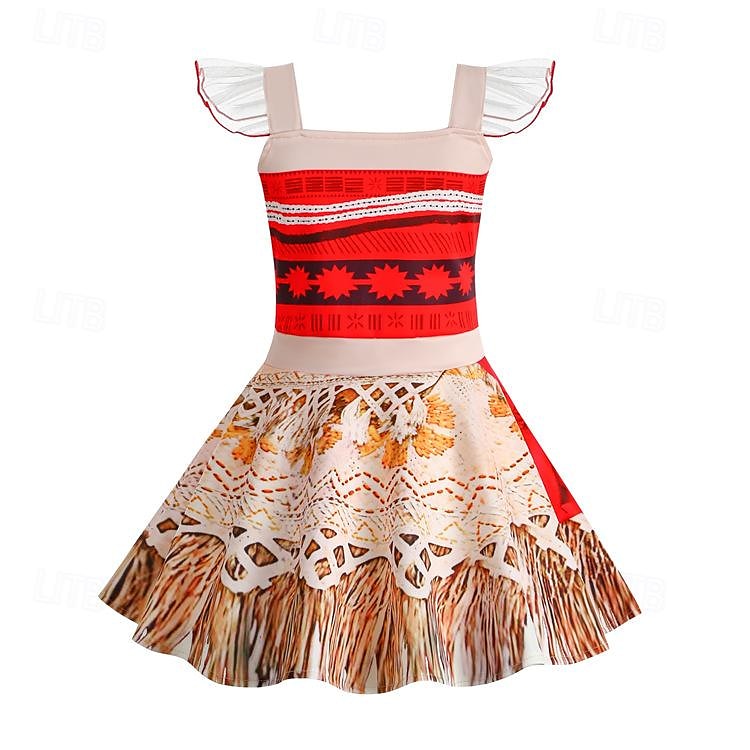 Princeznovské Moana Šaty Cosplay kostým cosplay Filmové kostýmy for Dívčí Dětské Karneval Plesová maškaráda Večírek Plesová maškaráda 2025 - $25.99 –P3
