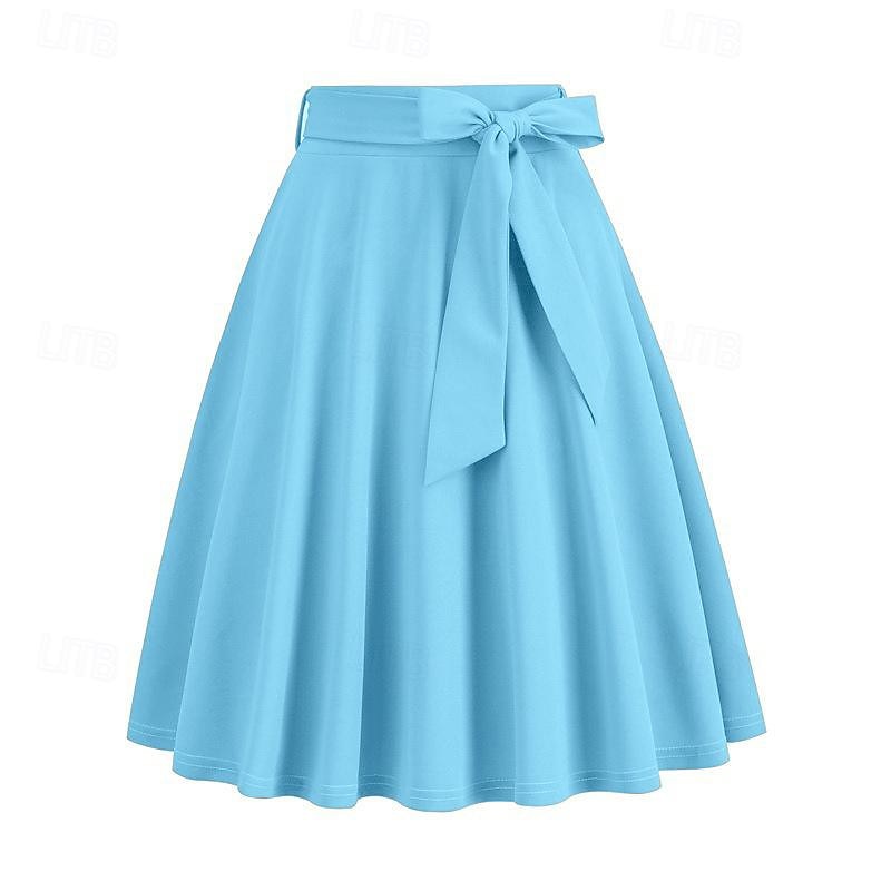 Retro / vintage 1950-tallet Rockabilly Knelengde Swing skjørt Dame Avslappet Dagligdagstøy Te Fest Voksen Skjørte 2025 - $20.99 –P7