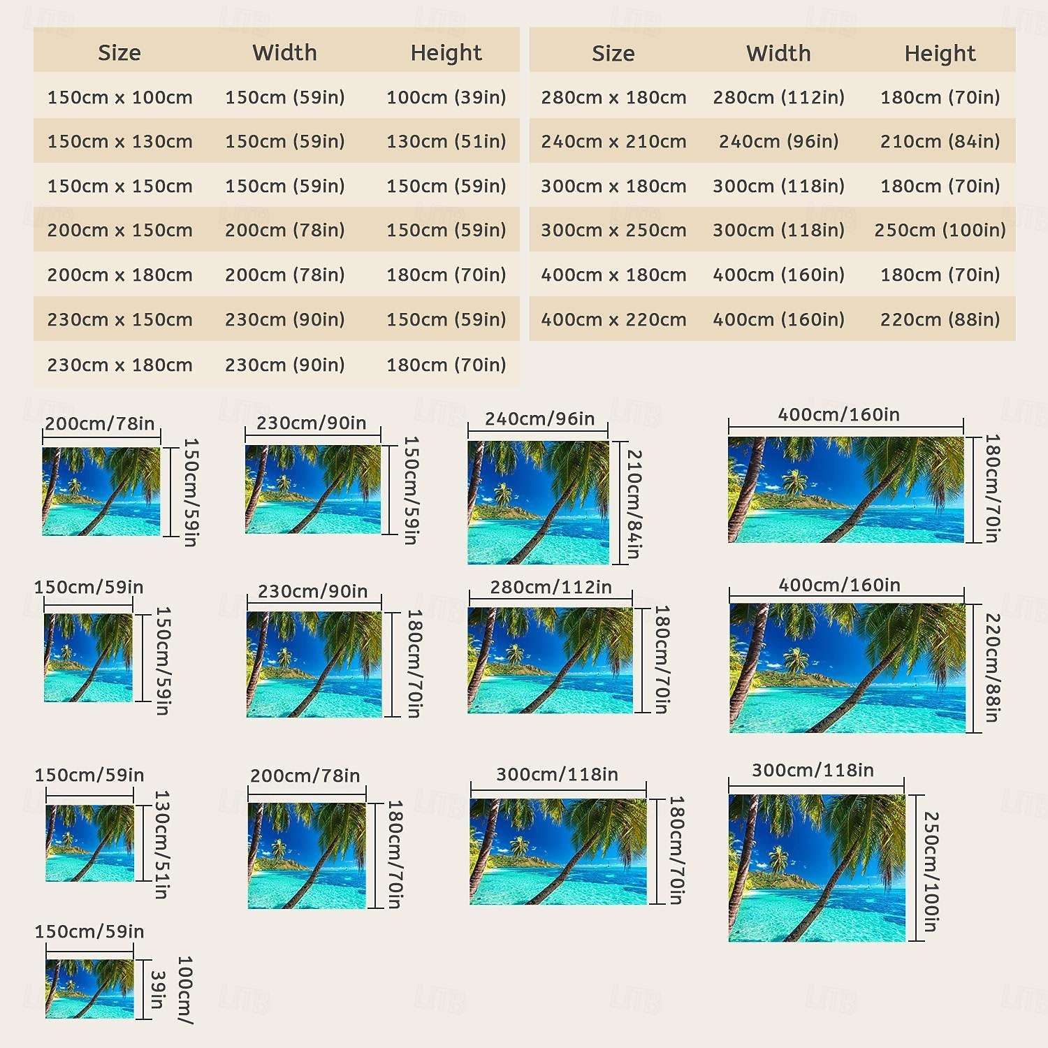 2026年 壁タペストリーアート装飾毛布カーテンピクニックテーブルクロスぶら下げホーム寝室リビングルーム寮の装飾休日休暇風景海海ビーチココナッツの木  コレクション – $21.99 –P7