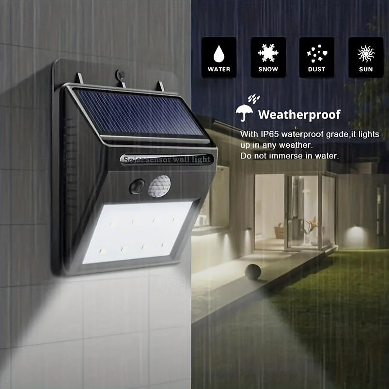 Solar Motion Sensor Wall Light 20LEDs Tri-operating Modes IP65 Waterproof Outdoor Light for Yard Garden Fence Garage 2025 - $11.49 –P4