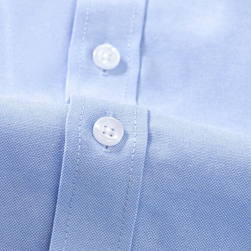 Herr Skjorta Sommarskjorta Knapp upp skjorta Casual skjorta Svart Vit Marinblå Blå Grå Långärmad Slät Knapp ner krage Helgdag Semester Button-Down Kläder Mode Ledigt Bekväm 2025 - $22.99 –P3