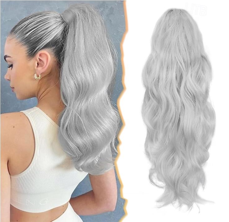 Extension de queue de cheval à clip à griffes longue ondulée à clip en queue de cheval marron blonde extensions de cheveux queue de cheval synthétique postiche pour femmes filles fête quotidienne de 2025 ? $9.99 –P9