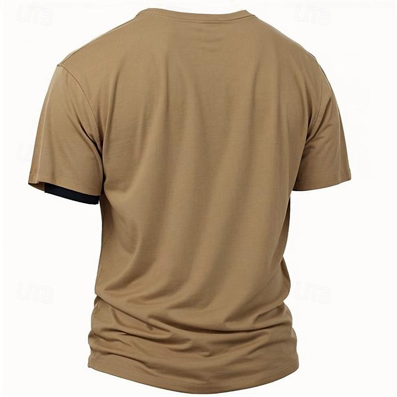 Herre Grafisk Løve Kors T skjorte Henly-skjorte Kortermet 3D-utskrift Retro / vintage Fritid Sport & Utendørs Ferie Ut på byen Vår sommer Blå Himmelblå Kakifarget Grå Henley Henley T-skjorte 2025 - $21.99 –P4