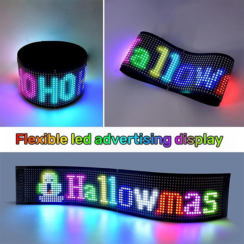 LED Car Sign Ultra Thin Flexible LED Matrix Panel USB 5V Bluetooth Application Control DIY Programmable Scrolling LED Sign for Car Party Wedding Festival,for Halloween Car Accessories 2025 - $47.99 –P3