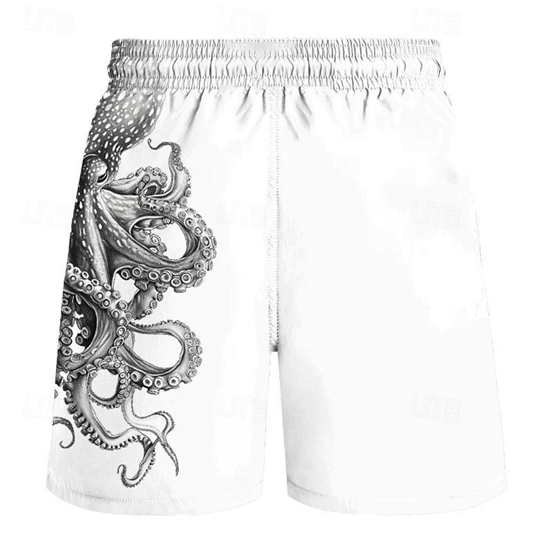 Homme Animal Pieuvre Caleçons de Bain Surf Boardshort short de bain Taille médiale Vacances Hawaïen Style complexe Vacances Plage Cordon avec doublure en maille Taille elastique Designer Vêtement de 2025 ? $19.99 –P3