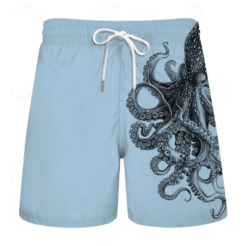 Homme Animal Pieuvre Caleçons de Bain Surf Boardshort short de bain Taille médiale Vacances Hawaïen Style complexe Vacances Plage Cordon avec doublure en maille Taille elastique Designer Vêtement de 2025 ? $19.99 –P5