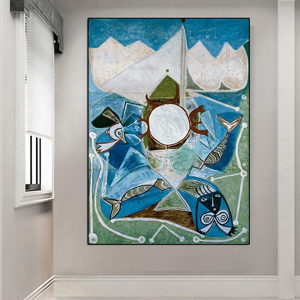 100 % handgemaltes Ölgemälde „Ulysses' und die Meerjungfrauen“ von Pablo Picasso im Rahmen von Pablo Picasso Guernica, Reproduktion eines Ölgemäldes auf Leinwand 2025 - $170.99 –P4