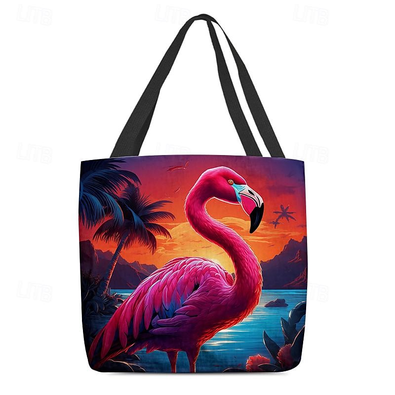 Mujer Bolso Tote Bolsa de hombro Bolsa de lona Poliéster De Compras Diario Festivos Impresión Gran Capacidad Plegable Ligero Flamenco Rojo claro Azul Fucsia 2025 - $19.99 –P8
