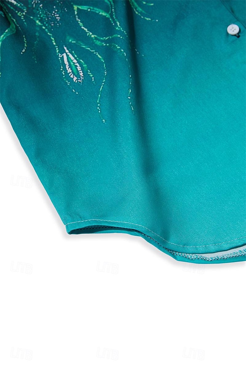 Damen Hemd Täglich Basic Knöpfe Print Langarm Reguläre Tops Hemdkragen Freizeit Blau Grün Herbst Winter 2025 - $26.99 –P5