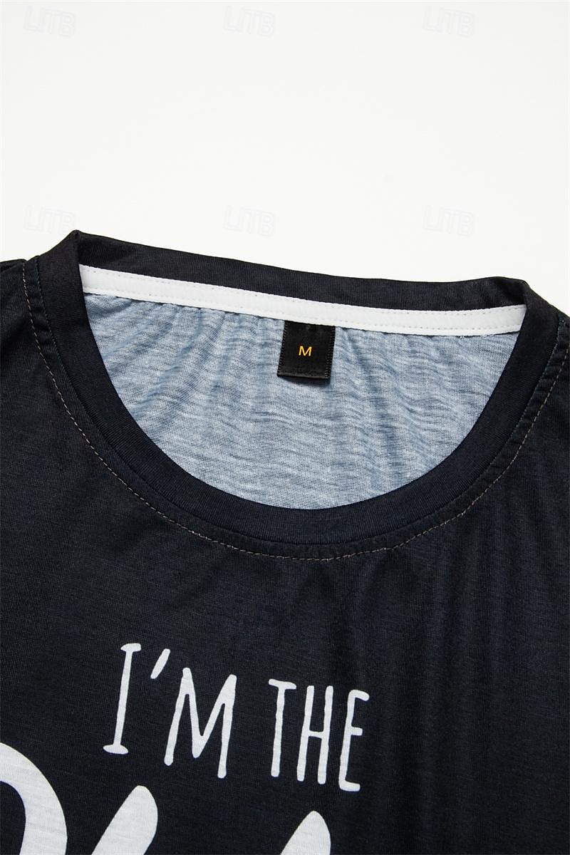 Mujer Camiseta Letra Familia Moda Manga Larga Escote Redondo Tops regulares Diario Fin de semana Estampado Negro Rosa Azul Piscina Verde Trébol Primavera & Otoño Primavera, Otoño, Invierno, Verano 2025 - $22.99 –P4
