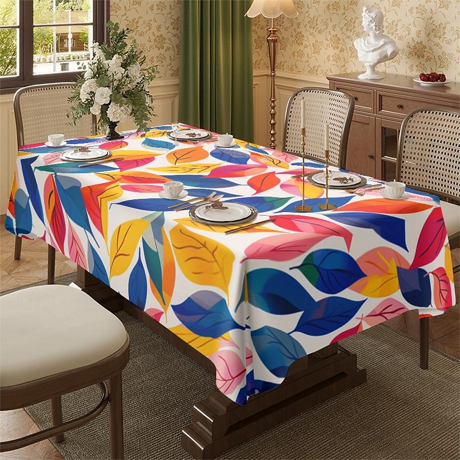 Mantel rectangular con estampado de hidromasaje, mantel rectangular impermeable para cocina y comedor 2025 - $12.99 –P3
