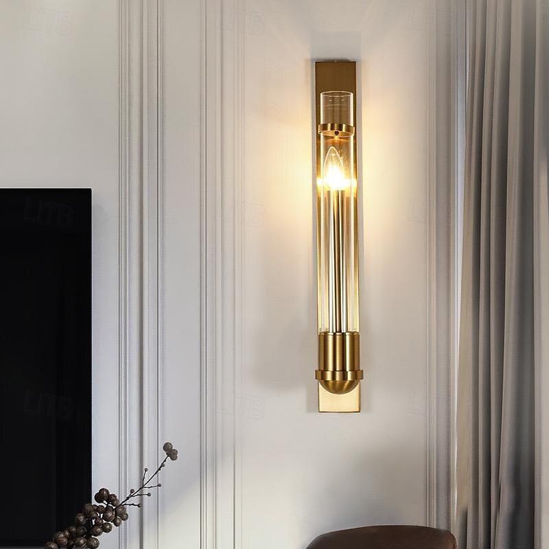Wall Lamp Indoor Metal Glass Light Luxury Creative Living Room Tv Wall Background Wall Bedside Warm Light 1-Light 60*8*10Cm 110-120V 220-240V 2026 - $243.89 –P7