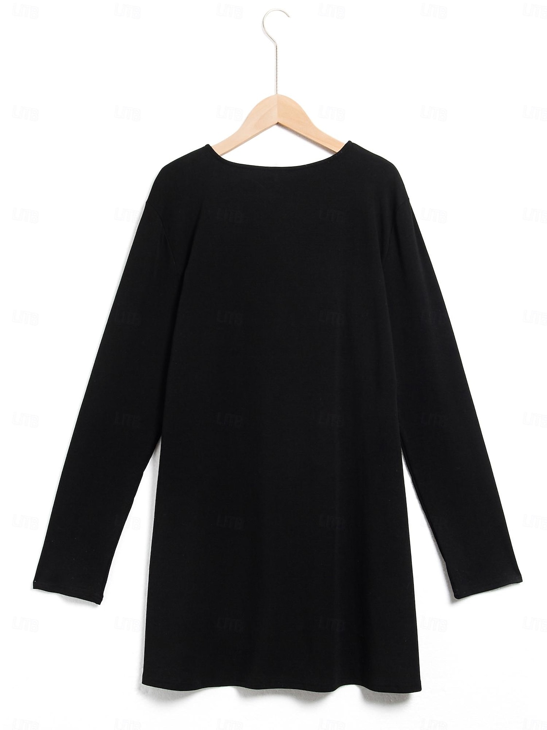 T-shirt tunica da donna semplice moda base a maniche lunghe collo rotondo tops lunghi casual quotidiano fine settimana tunica fluida nera bianca rossa autunno e inverno del 2025 a $4.39 –P4