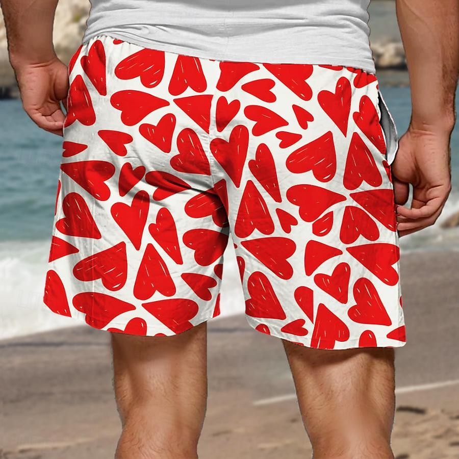 Per uomo Cuore Costumi da bagno Pantaloncini da mare Pantaloncini da Surf Misura del girovita medio Vacanza Hawaiano Stile Resort Vacanza Ferie Spiaggia Coulisse con fodera in rete Elastico in vita del 2026 a $18.99 –P2