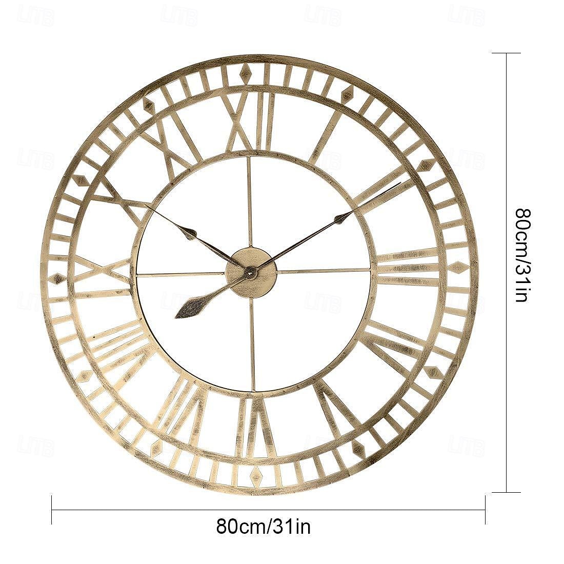 ulkoseinäkello isot roomalaiset numerot design 3d koristeellinen seinäkello hiljainen kvartsikello iso seinäkello olohuone keittiöön ulkona maalaistalo eteinen pihalla parvella 40 60 cm 2026 - $116.09 –P6