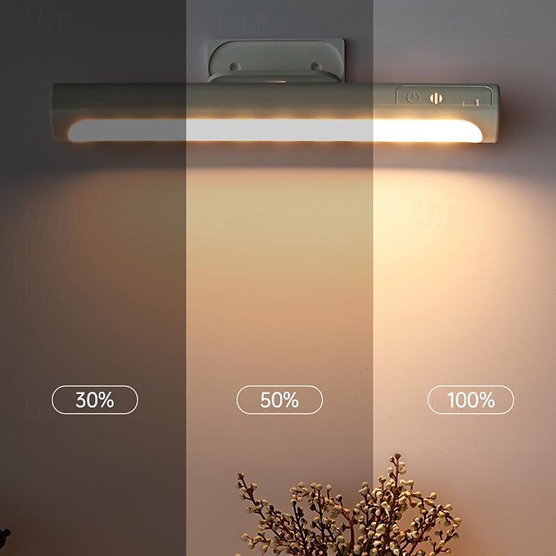 led-kastlamp bureaulamp studentenslaapzaal leeslamp studie magnetische led koel licht usb oplaadbaar driekleurig licht touch nachtkastje nachtlampje 2025 - $17.49 –P5