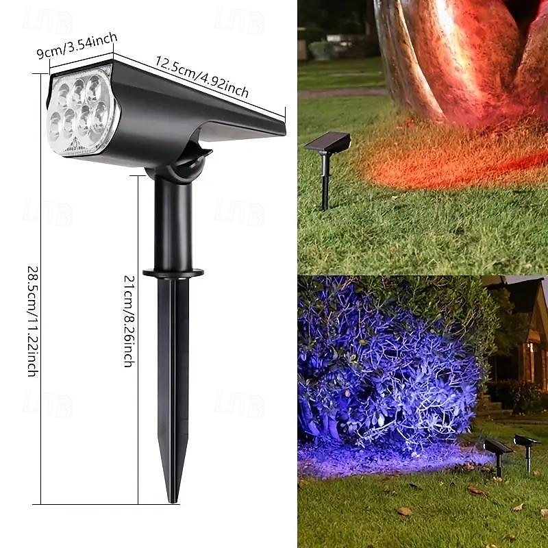 2/7led projecteur solaire extérieur étanche jardin cour pelouse paysage lumière colorée rvb lumière de pelouse pour bord de route villa parc jardin décor lumière 1pc de 2025 ? $14.99 –P8