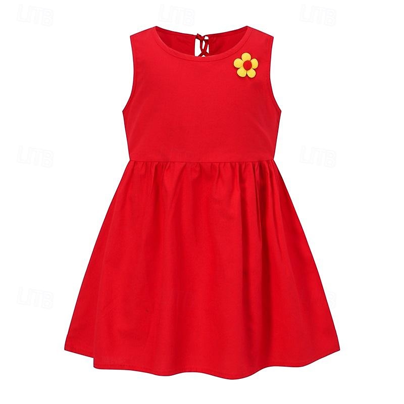 Copii Fete Rochie Grafic Fără manșon Oficial În aer liber Petrecere Modă Drăguţ Nailon Vară Primăvară 4 ani + 8011A-75 floare bogată roz 8011A-73 decal roșu 8011A-74 autocolant albastru 2025 - $8.49 –P9