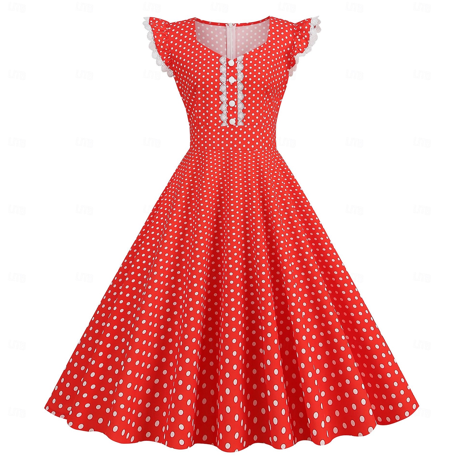 Retro 50. léta Rockabilly Šaty Houpací šaty Flare šaty Puntíkované Dámské předvečer Všech svatých Plesová maškaráda Na den loučení se svobodou nevěsty Dospělí Šaty Šaty pro návrat domů 2025 - $26.99 –P5