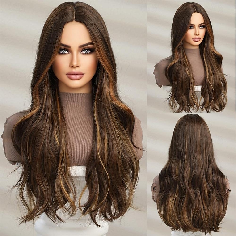 Long Ombre Blonde Brown Wavy Wigs for Women Natural Synthetic Curly Wig Heat Resistant Fiber Wigs for Daily Cosplay 2025 - $25.99 –P9