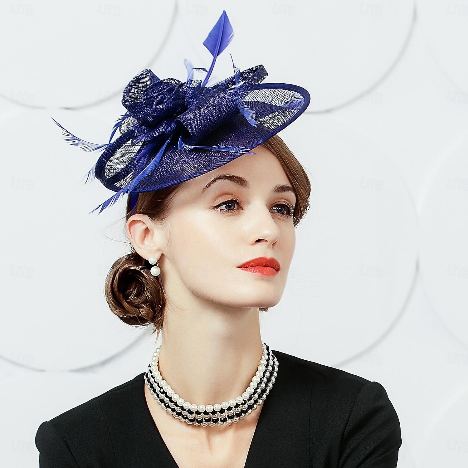 Stirnbänder, Hüte, Kopfbedeckung, Sinamay-Bowlerhut/Cloche-Hut, Untertassenhut, Zylinderhut, Hochzeit, Teeparty, elegante Hochzeit mit Feder-Bowknot-Kopfschmuck, Kopfbedeckung 2026 - $45.99 –P1