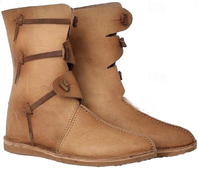 scarpe rinascimentali medievali vintage retrò stivali jazz piatti pirata cavaliere ritter uomo unisex halloween evento/festa in maschera scarpe fantasia stivali medievali del 2025 a $47.99 –P2