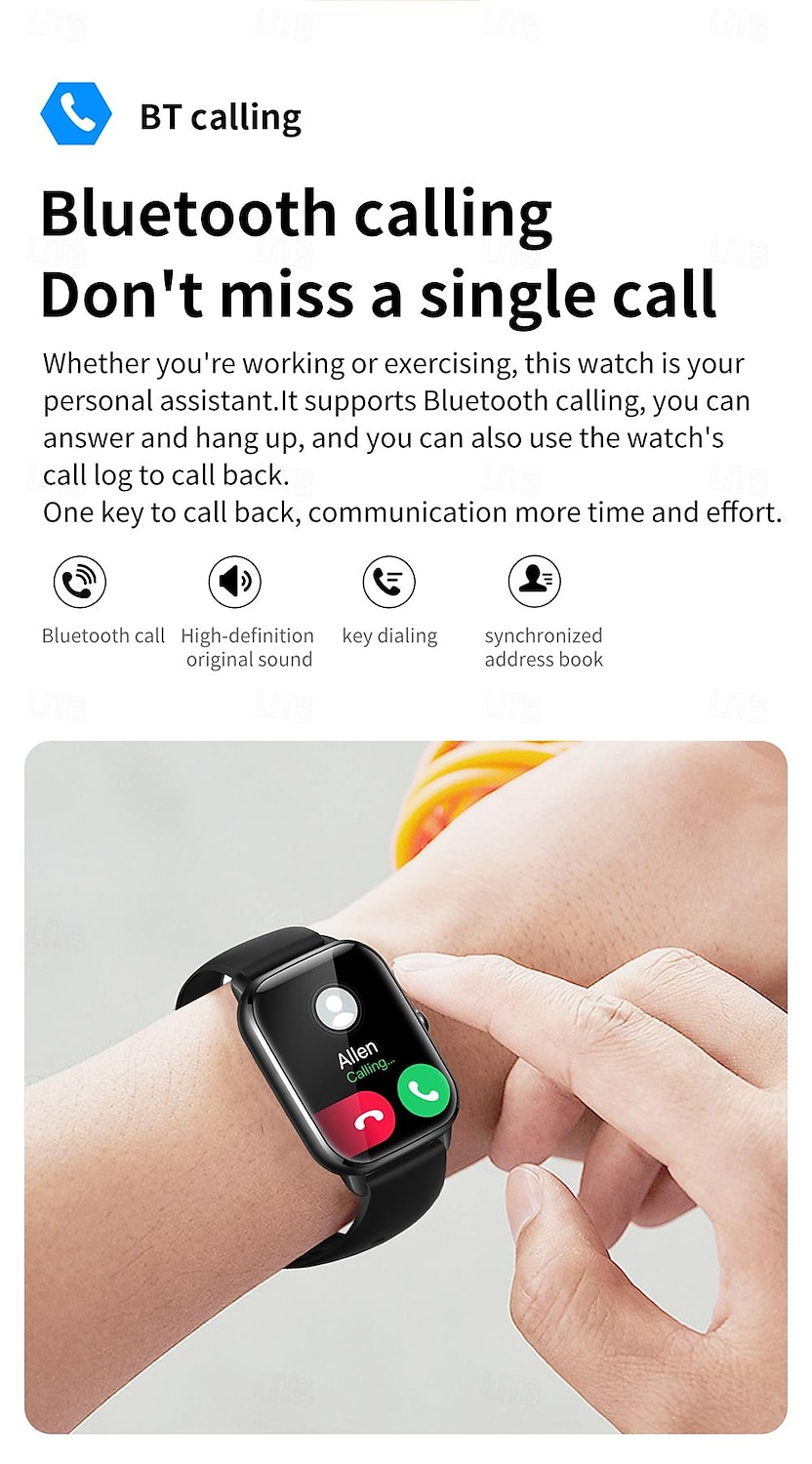 2025年 新しい Bluetooth 通話スマートウォッチ 1.9 インチ フルタッチスクリーン メンズ レディース フィットネス ブレスレット Android iOS スマートウォッチ用カスタムウォッチフェイス Menbox  コレクション – $44.99 –P5