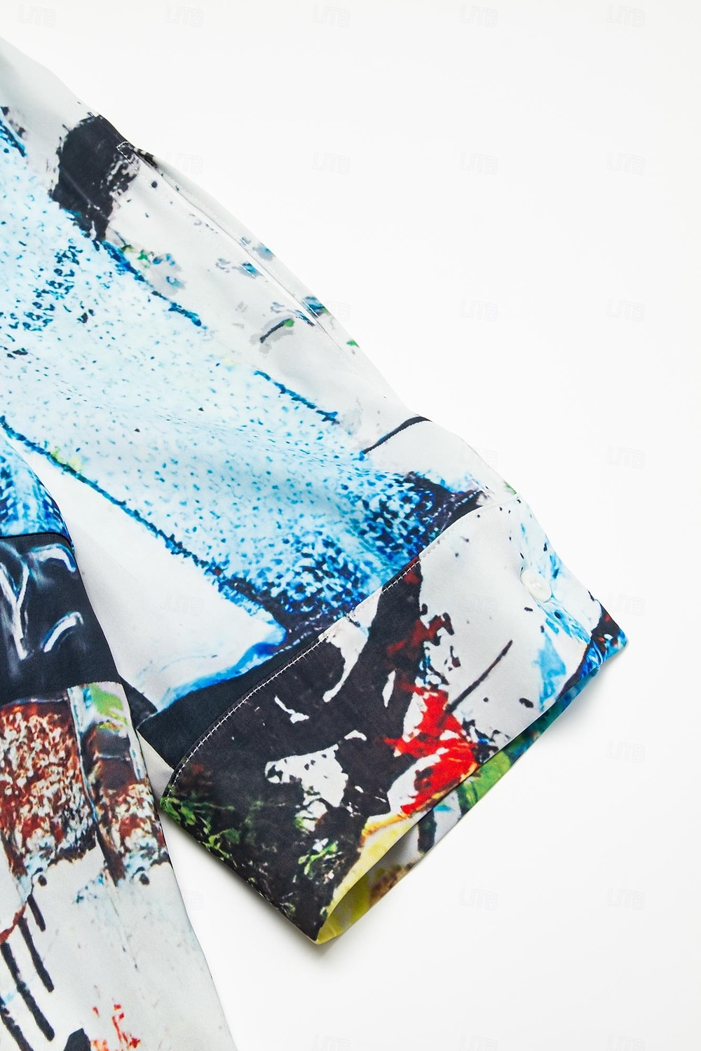 Mini-overhemdjurk met splashprint en opstaande kraag 2025 - $64.99 –P5