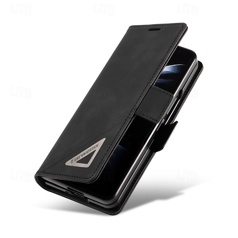 Phone Case For Samsung Galaxy Z Fold 5 Z Fold 4 Z Fold 3 Wallet Case Magnetic Full Body Protective Kickstand Retro PC PU Leather 2025 - $19.99 –P7