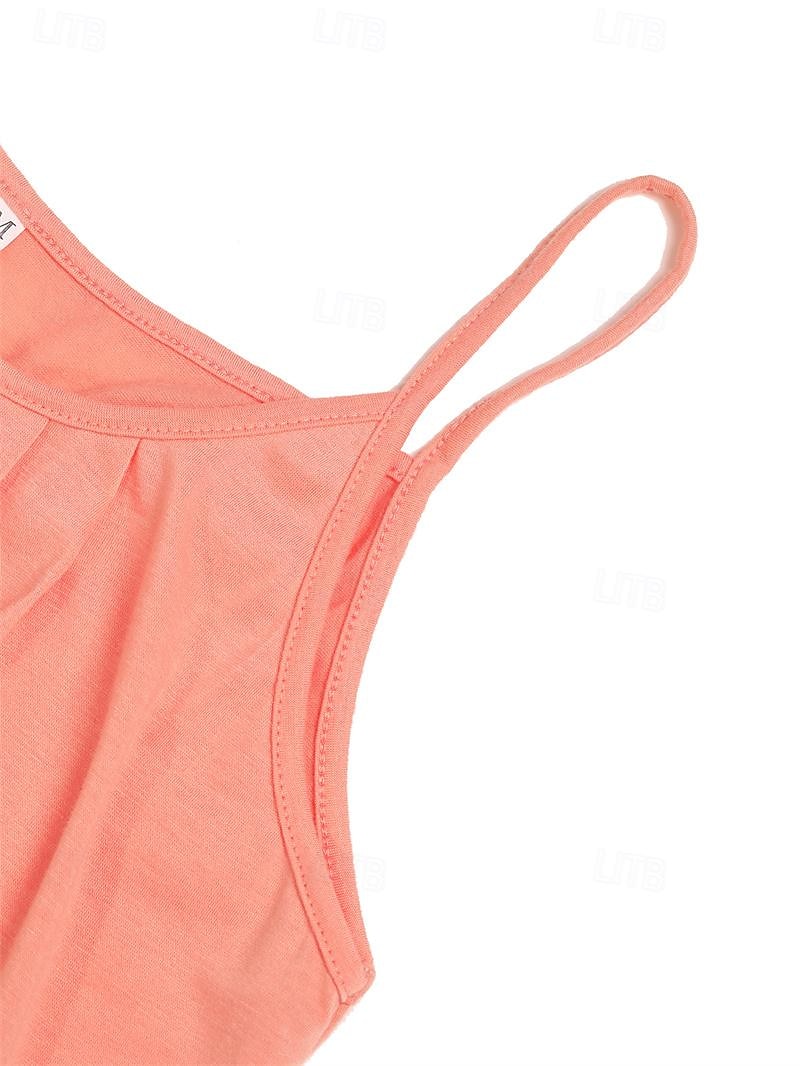 Débardeur pour femmes uni vacances hawaïen décontracté sans manches col rond hauts réguliers décontractés plage noir blanc vert clair rose vin été printemps de 2025 ? $4.99 –P8