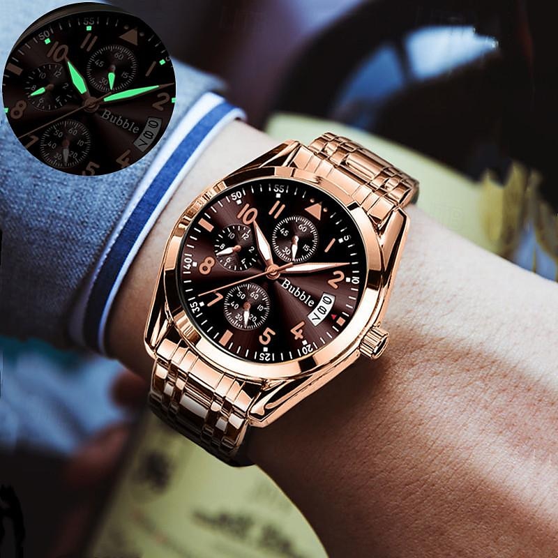 New Bubble Brand Men'S Watches Light Luxury High Value Hundred Quartz Watch Luminous Waterproof Calendar Digital Men'S Sports Watch 2025 - $19.99 –P8