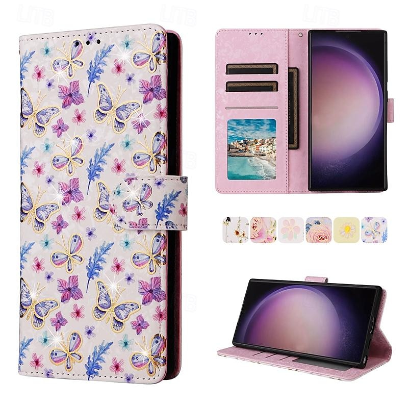 téléphone Coque Pour Samsung Galaxy S25 S24 S23 S23 FE S22 S21 Ultra Plus A14 A34 A54 A24 Étui Portefeuille Avec Dragonne Support Emplacement Carte Fleur Floral TPU faux cuir de 2025 ? $16.99 –P1