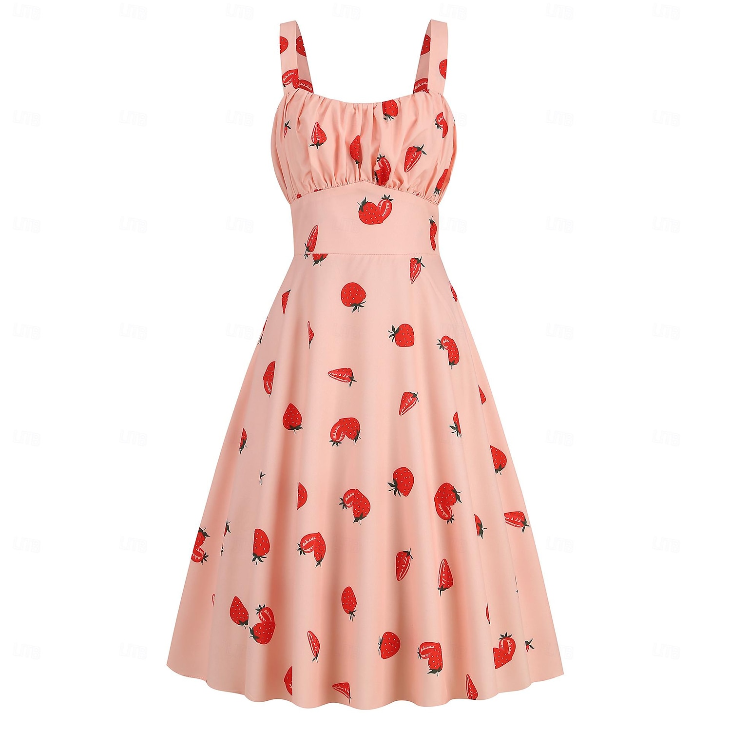 Retro 50. léta Rockabilly Ke kolenům Šaty Houpací šaty Flare šaty Lodičkový Květinový Ovoce Jahody Maškarní kostým Dámské Čajový dýchánek Běžné / Denní loučení se svobodou nevěsty Dospělí Šaty Šaty 2025 - $24.99 –P6