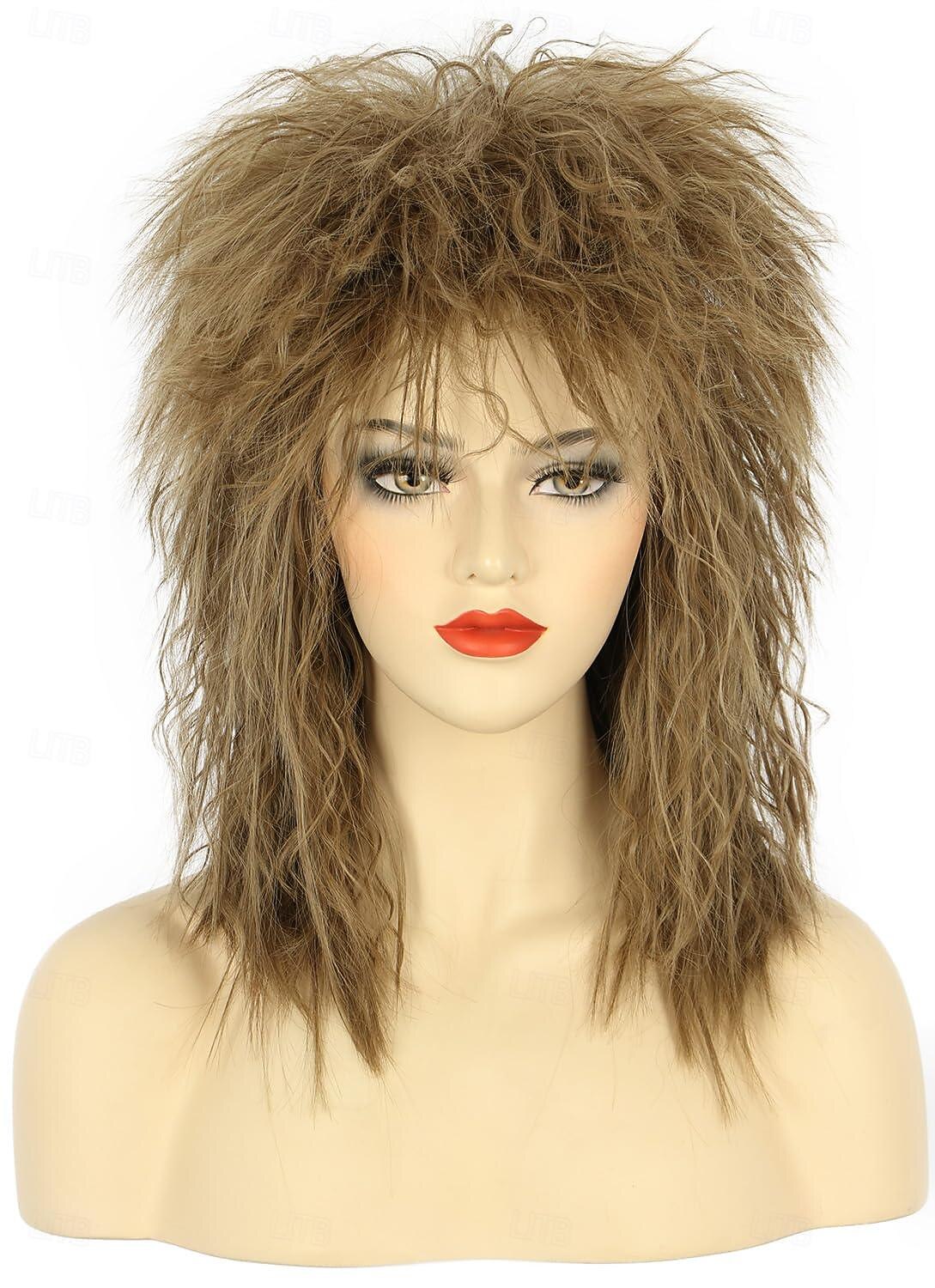 Parrucca Uomo Marrone Lunga E Ricci - Stile Anni '70/'80 - Per Halloween E Cosplay - Foto 4