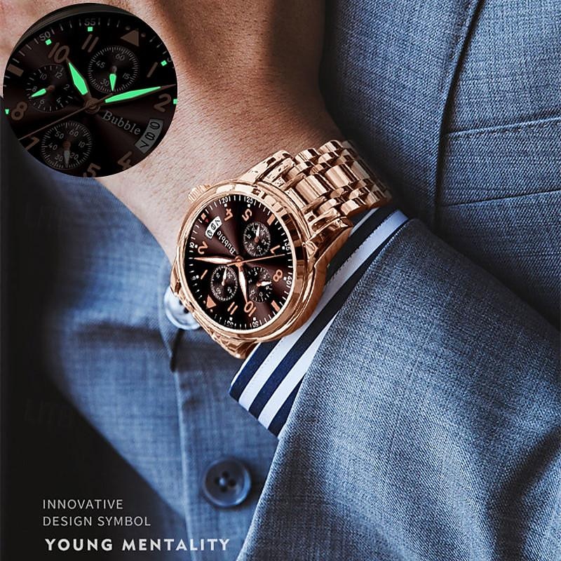New Bubble Brand Men'S Watches Light Luxury High Value Hundred Quartz Watch Luminous Waterproof Calendar Digital Men'S Sports Watch 2025 - $19.99 –P9