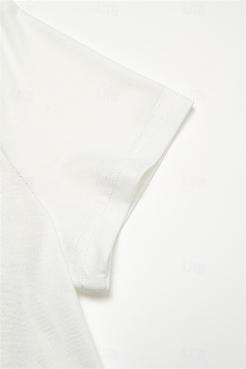 t-shirt basique à manches courtes pour femme, imprimé chat, col rond, décontracté, week-end, blanc de 2025 ? $19.99 –P5