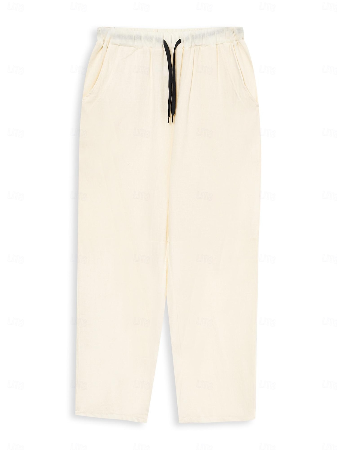 Voor heren Linnen broek Zomerbroek Zak Trekkoord Effen Casual Dagelijks Yoga Katoenmix Basic Klassiek Zwart Wit 2026 - $21.99 –P6