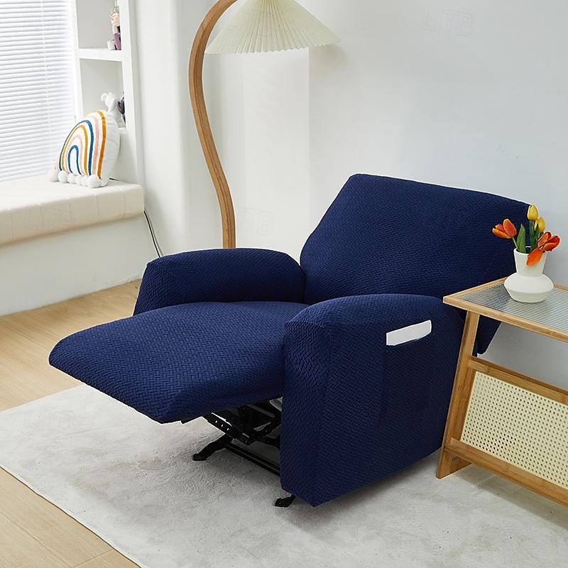jacquard fåtölj överdrag överdrag lazyboy överdrag soffstolsöverdrag 4-delade set, halkfri vilstol med förvaringsfickor möbelskydd för vardagsrum 2025 - $57.99 –P7
