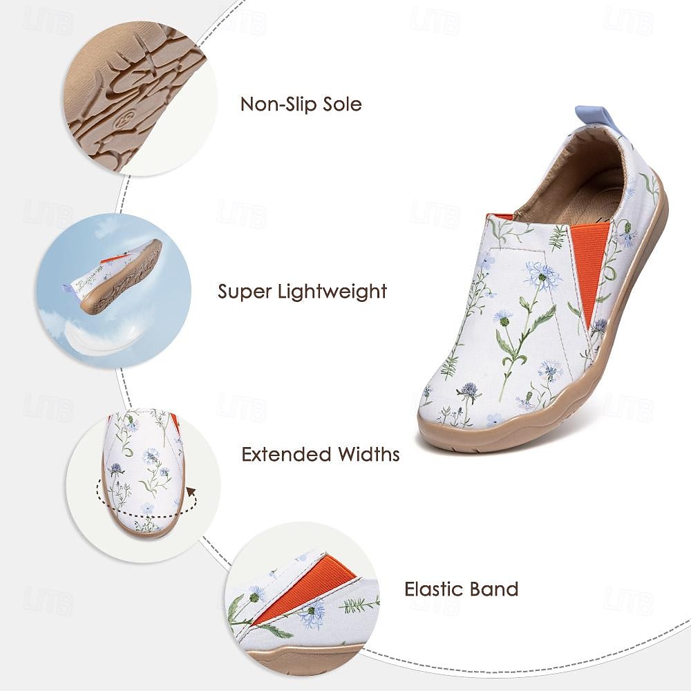 Women's Sneakers Flats Slip-Ons Print Shoes Slip-on Sneakers Daily Travel Painting Insect Flat Heel Vacation Casual Comfort Canvas Loafer Blue 2025 - $42.99 –P2