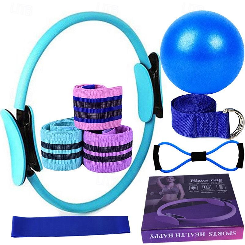 yoga fitness elleve deler sett med bånd lateks silke hip ring lateks elastisk ring yoga ball stretching band pilates 2025 - $49.94 –P6