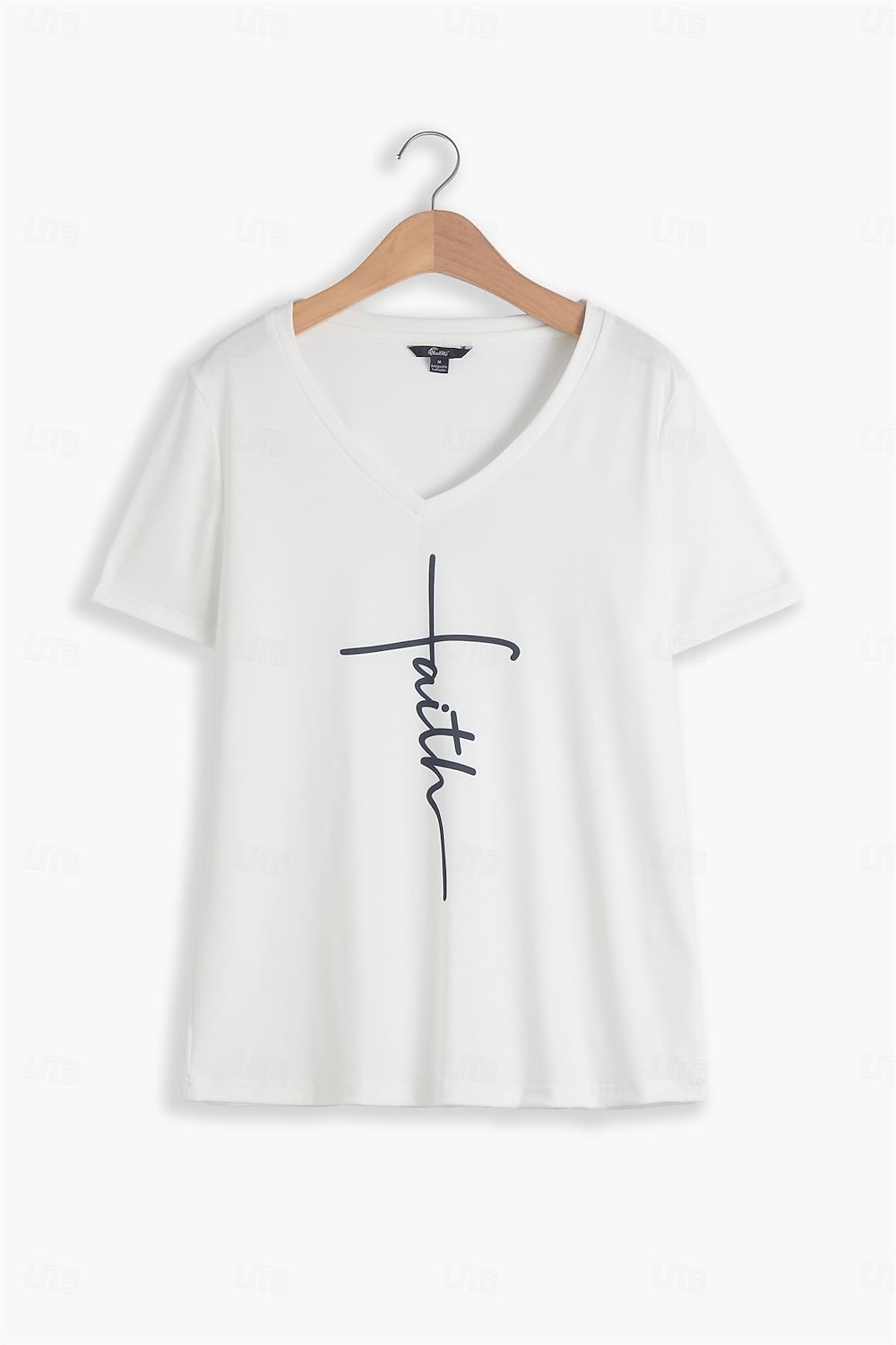 Mujer Camiseta Negro Blanco Gris Graphic Letra Estampado Manga Corta Diario Fin de semana Diario Básico Casual Escote en Pico Regular S 2025 - $19.99 –P3