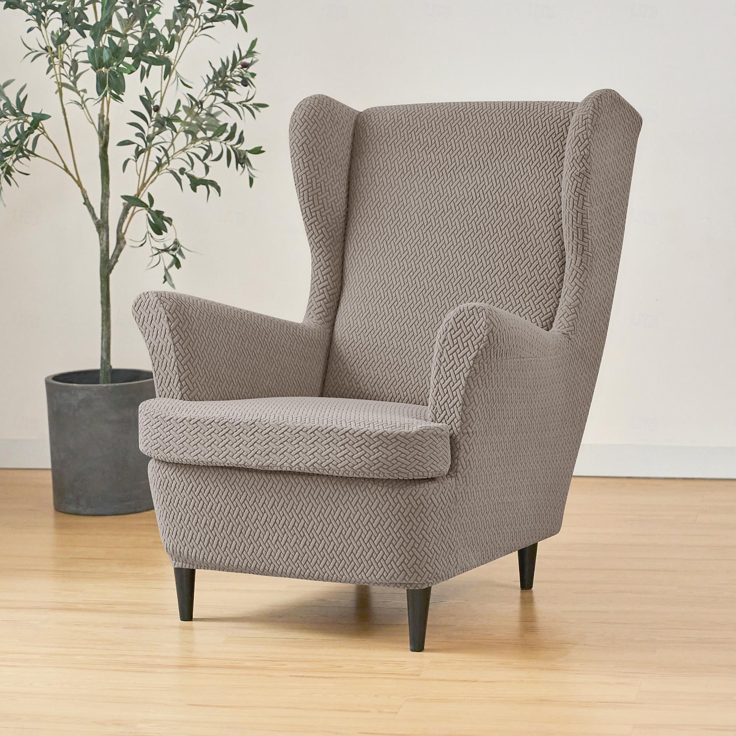 husă pentru scaun cu spătar extensibil huse pentru scaun cu aripă cu husă de pernă pentru scaun, huse pentru fotoliu cu spate jacquard spandex pentru scaunul ikea strandmon 2025 - $47.99 –P7