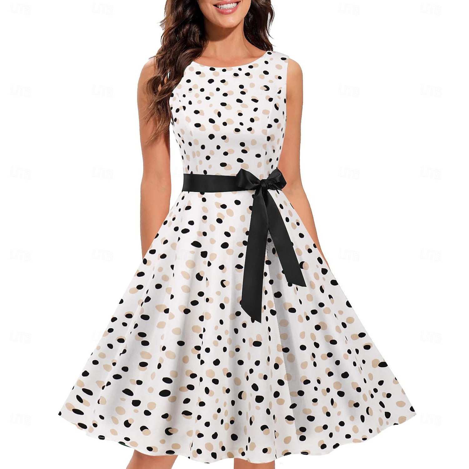 Retro Vintage Anos 50 Vestido Coquetel Vestidos Festa a Fantasia Um vestido de linha Floral Fantasia Mulheres Baile de Máscaras Festa / Eventos Festa de Solteira Adulto Vestido Vestidos de baile de 2026 por $26.99 –P16